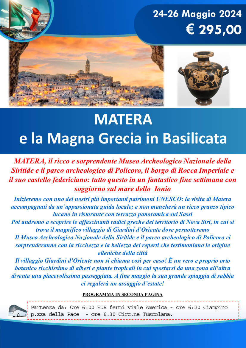 MATERA  e la Magna Grecia in Basilicata - 24-26 Maggio 2024