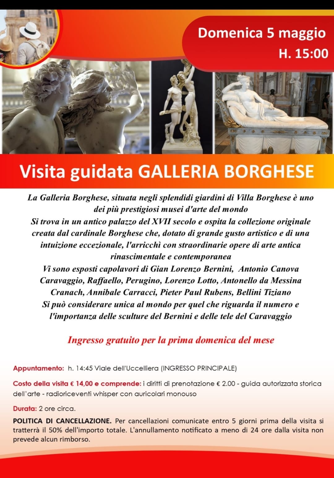 Visita guidata Galleria Borghese 05 maggio 2024