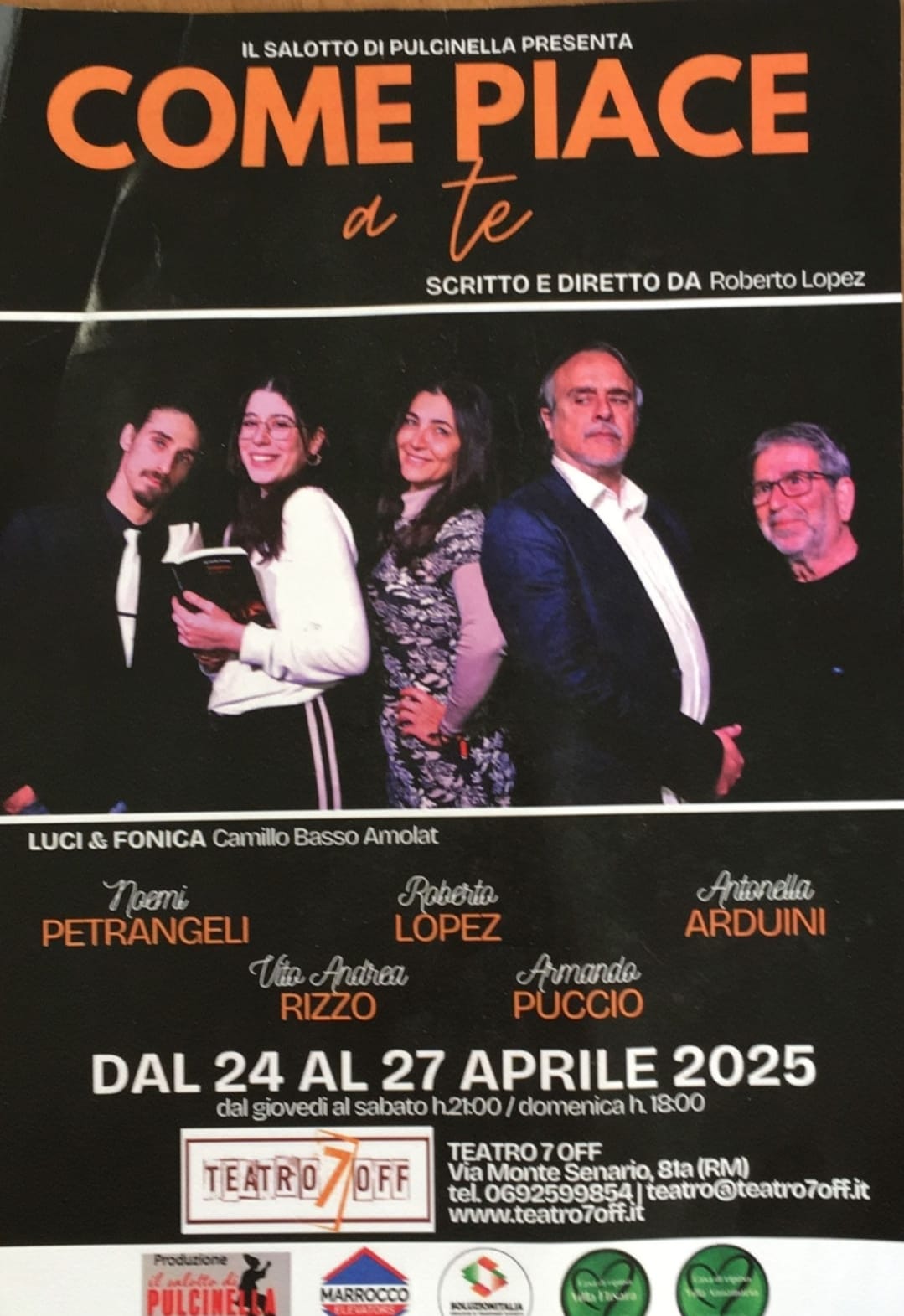 Come piace a te di Roberto Lopez 24-27 Aprile TEATRO 7 OFF
