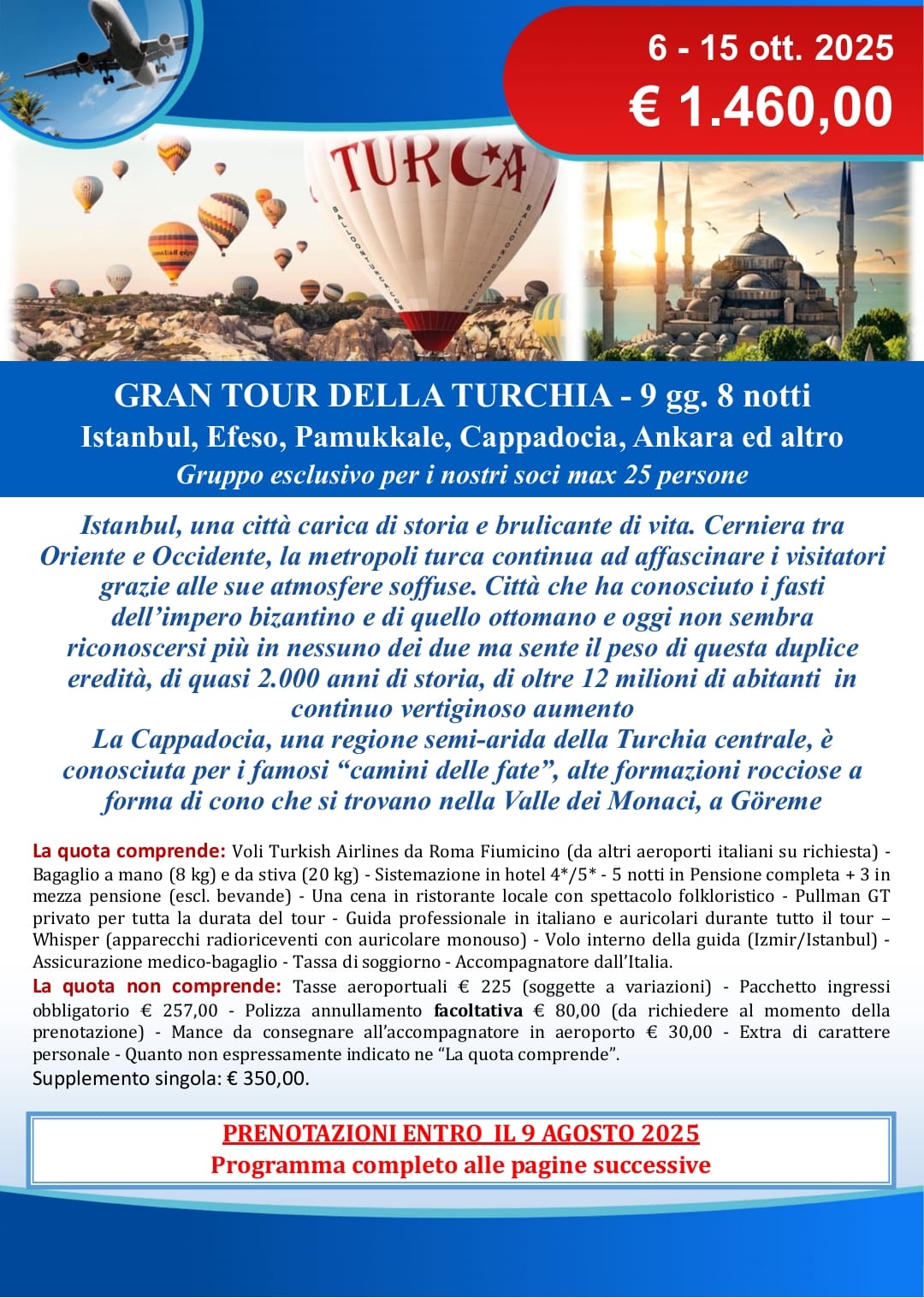 GRAN TOUR DELLA TURCHIA 2025