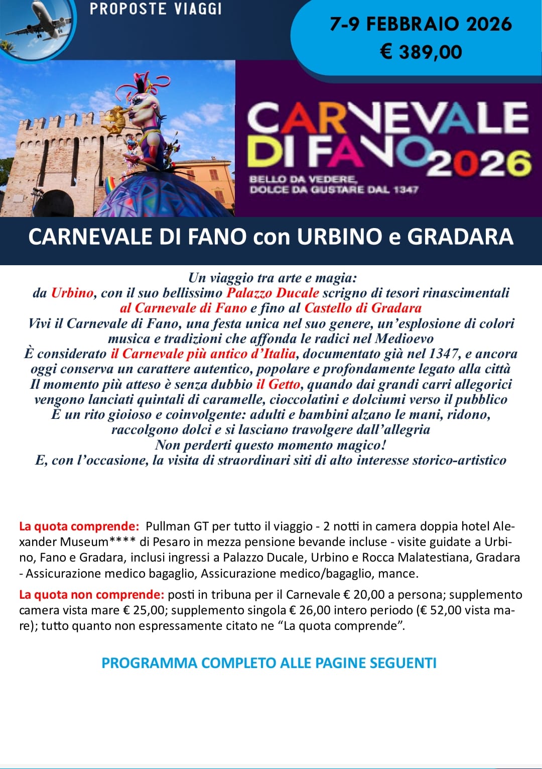 CARNEVALE DI FANO - 7-9 Febbraio 2026